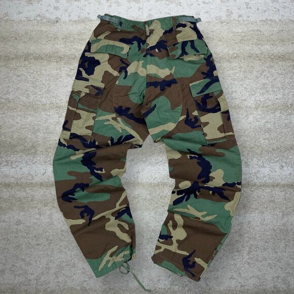 Vintage Military Woodland Camo Tactical Pants Baggy Cargos Medium Long 90s - Picture 1 of 6